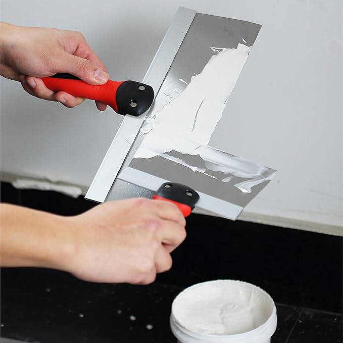 Bates Stainless Steel Putty Knife Set - 5 Pack, 14", 12", 10", 8", 6" Drywall Knives, Scraper Tool