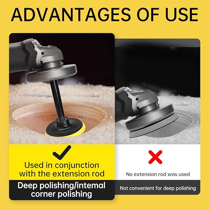 Angle Grinder Attachments Kit with 3 Extension Rods (5.5"/4"/3"), 4 Sets Flange Nut Assemblies & 2 Spanner Wrench - 5/8"-11 Thread Compatible with DeWalt Milwaukee Makita Bosch Grinder Accessories