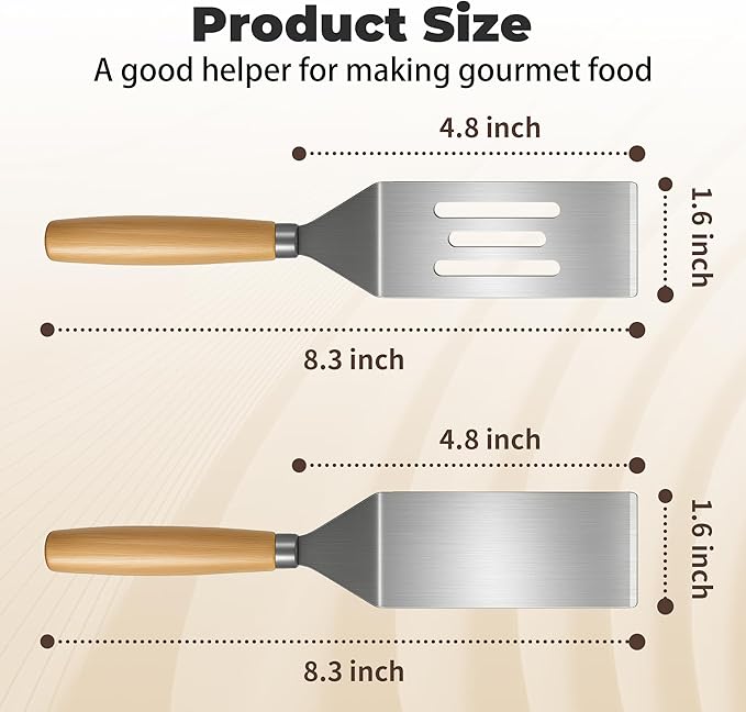 2Pcs Stainless Steel Spatula Set,Mini Serving Spatula for Kitchen Use,Metal Spatula for Cooking with Heat Resistant Handle,Metal Spatulas for kitchen use for Pancakes?갟asagna?갃rownies?갅ake and Cookie