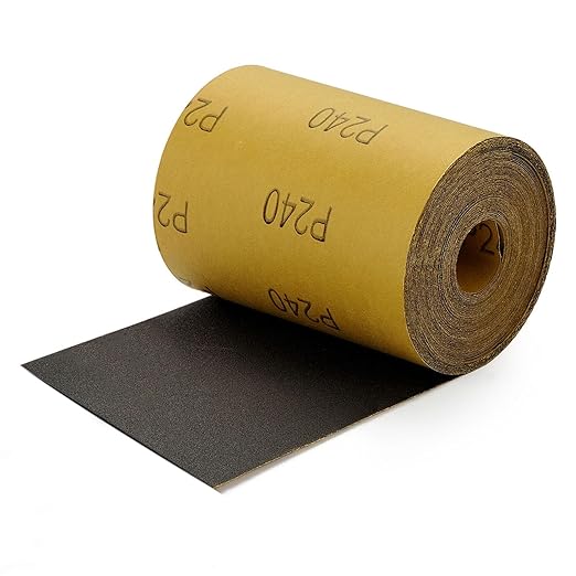 MAXMAN 240 Grit Sandpaper Roll, Silicon Carbide Wet Dry Longboard Sand Paper, 3-2/3" Wide11 Yard Long Continuous Roll, for Auto, Wood, Metal Sanding Polishing, Hand Sanding Blocks