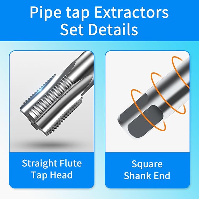 1-1/4"-11-1/2 NPT Pipe Tap, 1-1/4"-11-1/2 NPT Tap Carbon Steel Hand Threading Plumbing Tap for Accurate Threads, Assorted Plumbers Mechanics DIY Thread cutting tools.