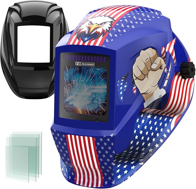 2 Pcs Large Viewing Screen 3.94?씳?.82??Welding Helmet Auto Darkening, True Color Welding Hood with 4 Arc Sensor Solar Powered, Wide Shade 4-5/5-9/9-13 for TIG MIG ARC Grind Welding Mask