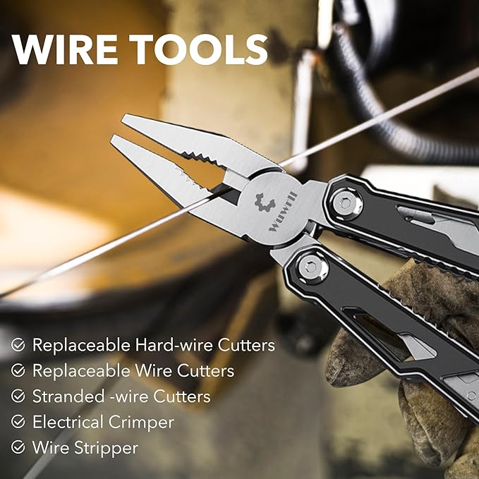Multitool with Safety Locking,16-in-1 Multi Tool Stainless Steel Pocket Knife Set with Pliers, Upgrade Camping Tool Gifts for Men,for Survival, Camping, Hiking, Outdoor 2 Pcs