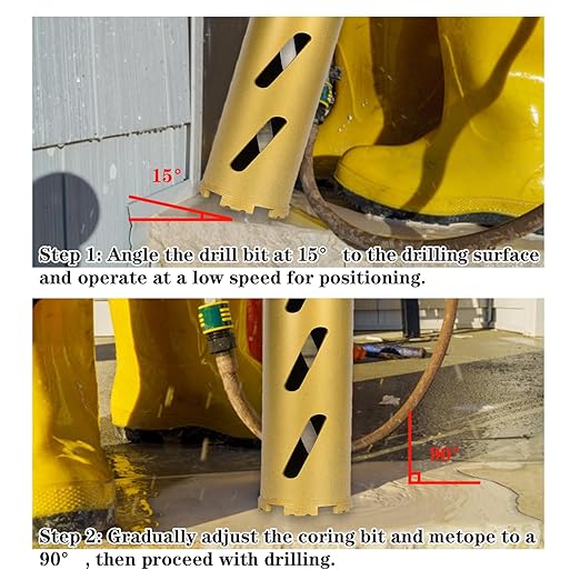 4.5" Dry Core Drill Bits for Cured Concrete with Rebar Brick Blonck Masonry etc 12.2in/310mm Drilling Depth竊?0mm Diamond Segment Height竊? Adapters