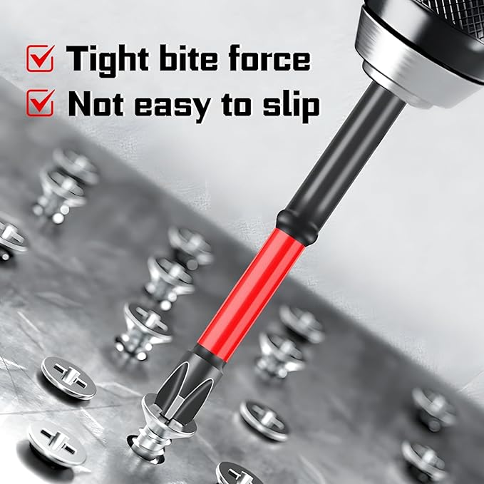 FPH2 Impact Screwdriver Bit Set - S2 Steel 65mm & 110mm Slotted Heads 1/4 Inch Hex Shank, CNC Machined Tips with Magnetism, Cross Slot Screw Driver Drill Bits Used Electricians