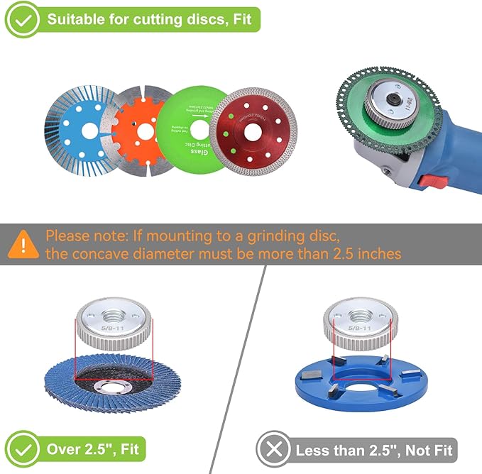 5/8"-11 Thread Angle Grinder Flange Nut, Tool Free Quick Release Lock Nut for for 4쩍" 5" 7" 9" Angle Grinder
