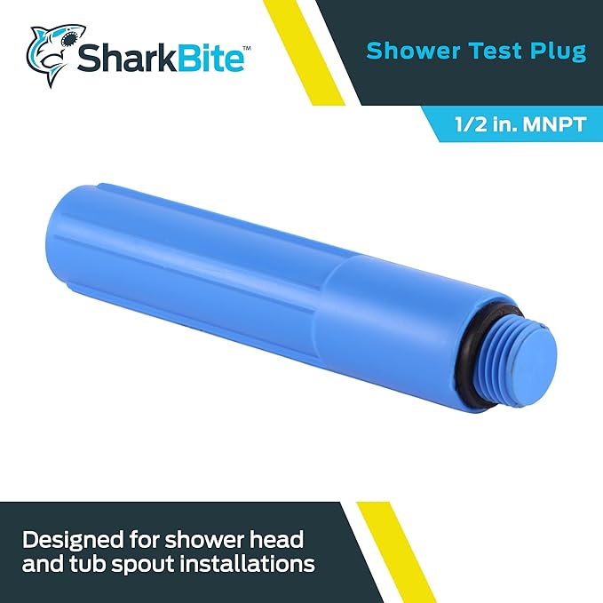 Sharkbite 1/2 Inch MNPT Bathroom Shower Test Plug, 25828Z