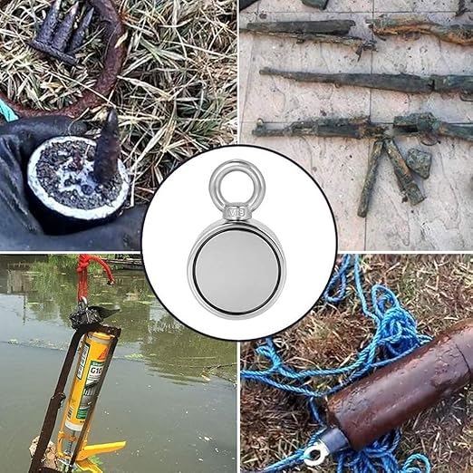 Grtard 1000LBS Magnet Fishing Kit with Case for Men's Gifts, Neodymium Fishing Magnets with Double-Sided Strong Magnets for Retrieving Items in River, Lake, Lawn(2.95Inch), Gifts for Men, Dad, Husband