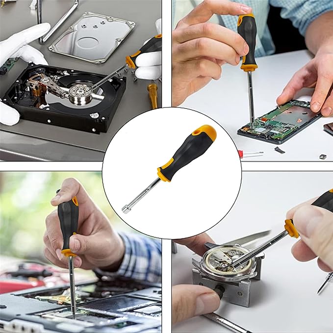 2PCS 8mm Socket Wrench Screwdriver, High-Carbon Steel Hex Nut Driver with Comfort Grip Handle for DIY Repairs & Hand Tools