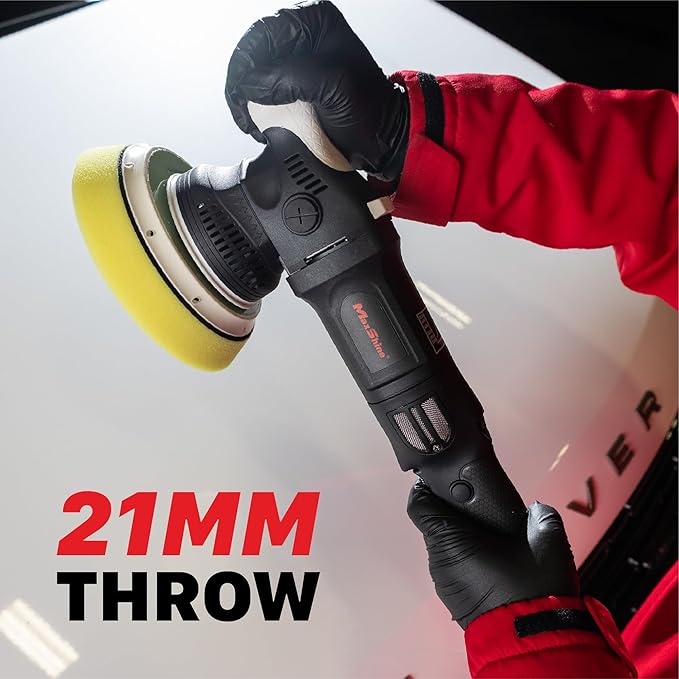 Maxshine M21 Pro Dual Action Polisher ??21 mm Long Throw, 1000 W Power, 6??Backing Plate, Variable Speed 2,200??,000 OPM, Low Vibration Grip ??Professional Car & Marine Paint Correction Buffer