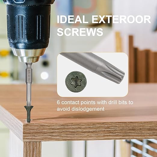 Deck Screws #8 x 1-1/4?쇺? T25 Star Torx Drive Flat Head Wood Screws, Green, 5lb
