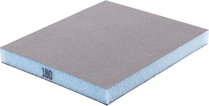 Pferd Sanding Sponge, 2-Sided Abrasive Block, 4" x 4-3/4", 180 Grit, Aluminum Oxide, Durable & Reusable, Pack of 5 (Part 46406)