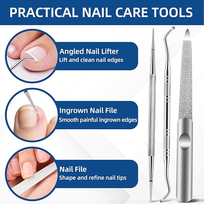 Long Handled Toenail Clippers for Seniors Thick Toenails, Heavy Duty Large Toe Nail Clippers for Thick Nails for Men, Ultra Sharp Slanted Ingrown Toenail Clippers, 6PCS