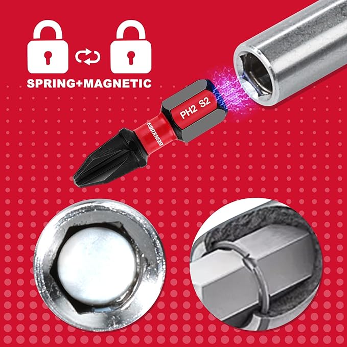 2.5Inches Stainless Screwdriver Bit Holders, 3PACK Extension Socket Drill Bit Magnetic Holder Hex Shank Quick-Change Drill Bit Guide