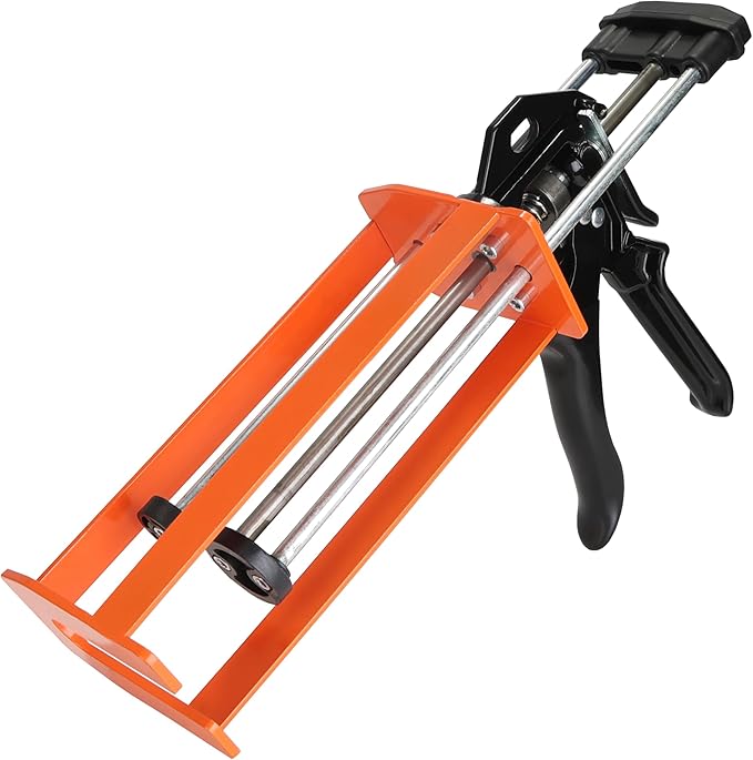 Epoxy Gun Dual Component 400ml ??Manual 1:1 & 2:1 Ratio Adhesive Applicator for Epoxy, Urethane, Acrylic,High-Thrust 2-Part Adhesive Gun for Panel Bonding, Structural & Plastic Repair,Orange