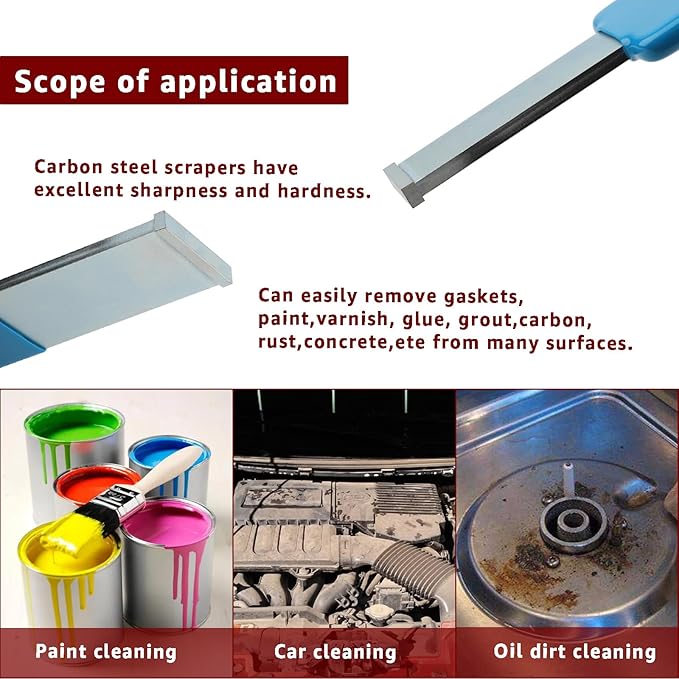 2PCS Carbide Scraper Set, Carbide Gasket Scraper for Metal and Automotive, 1-1/4 Inch and 5/8 Inch Carbide Scraper Set