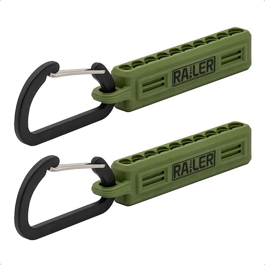 Screwdriver Bit Holder Storage Organizer ??Railer 10-Hole Camo Green Bit Holder with Carabiner - 2 Pack
