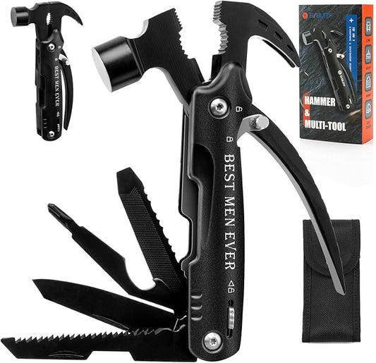 BIBURY Stocking Stuffers for Men, 12 in 1 Hammer Multitool White Elephant Gifts for Adults, Gift for Dad Who Have Everything, Mens Gift for Christmas, Cool Gadgets for Boyfriend Husband, Gift for Men
