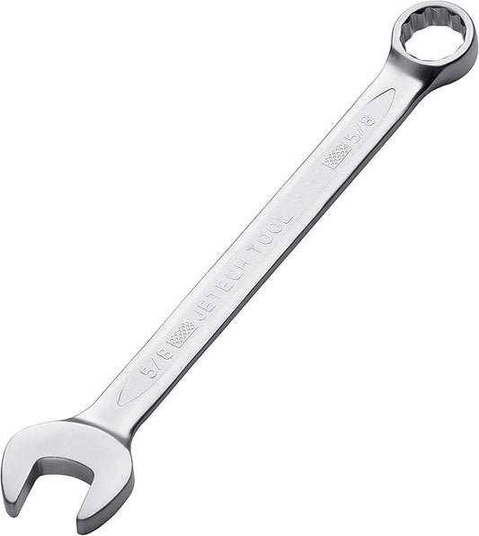 Jetech 5/8 Inch Combination Wrench - Industrial Grade Spanners with 12-Point Design, 15-Degree Offset, Made with Durable Chrome Vanadium Steel in Sand Blasted Finish, Forged, Heat-Treated, SAE