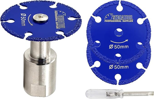 SHDIATOOL Diamond Metal Cutting Saw Blade, 2-Inch/50mm Mini Circular Saw Disc,Cut-off Wheel for Steel Tube Iron Rebar with 5/8" Flange(3 of Pack)