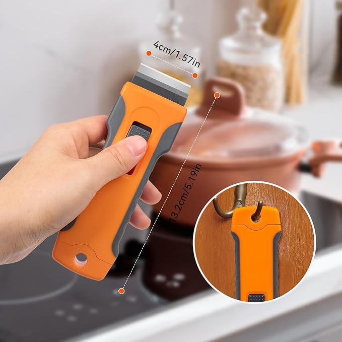 WRAPXPERT Razor Blade Scraper, Razor Scraper Tool with 30pcs Extra Blades for Glass, Window Scraper, Glass Scraper, Blade Razor Retractable for Removing Glue, Paint, Stickers, Labels