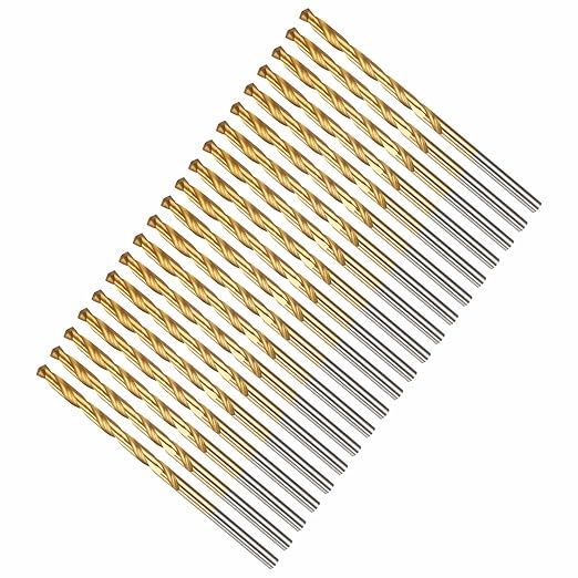 Drill Bit, 11/64" Cutting Diameter, 4341 HSS Jobber Bits TiN Coated 135° Cutting Angle - (Applications: for Drilling Soft Metal Plastic Wood), 20-Pieces