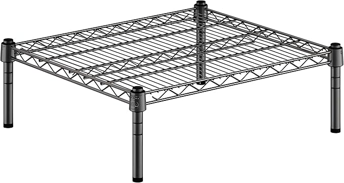 21" x 24" x 8" Black Epoxy Wire Storage Shelf, Dunnage Rack, Commercial 1 Tier Small Shelf