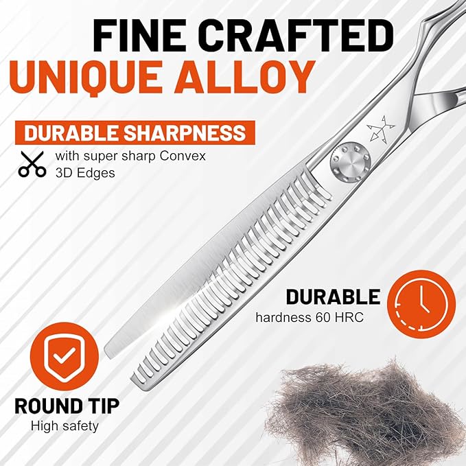 High-end Professional Hair Thinning Scissors Hair Cutting Teeth Shears Barber Hairdressing Texturizing Scissor Extremely Very Sharp 6.25 Inch Stainless Steel Alloy For Men,Women,Salon & Home
