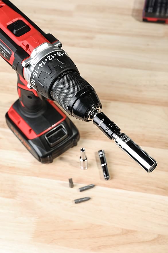 ARES 70034 2-in-1 Socket Bit Holder - Holds 1/4-Inch Drive Sockets and Bits - Quick Change Mechanism - Easy Switching Between Bits and Sockets