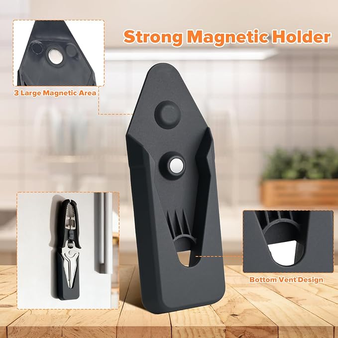 Kitchen Scissors All Purpose for Food - AJXX Kitchen Shears Heavy Duty Poultry Shears, Stainless Steel Cooking Meat Cutting Scissors with Magnetic Holder & Safety Lock, Dishwasher Safe