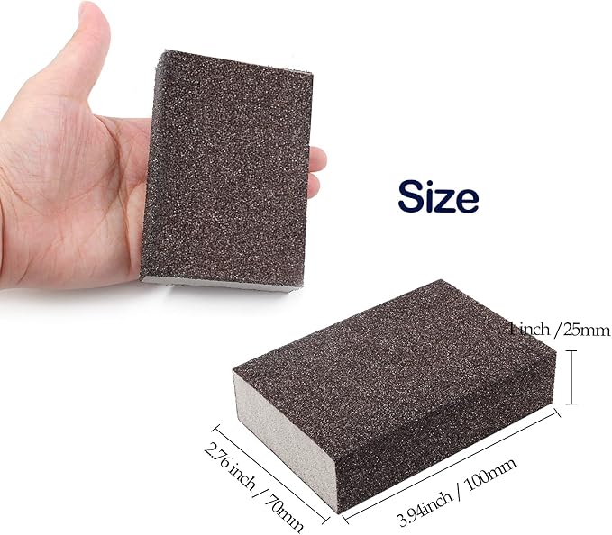 80 Grit Coarse Sanding Block - 12Pcs, Wet Dry Sanding Sponge Foam Sandpaper Block Washable & Reusable Sandpaper Sponge for Drywall Wood Plastic Metal Furniture
