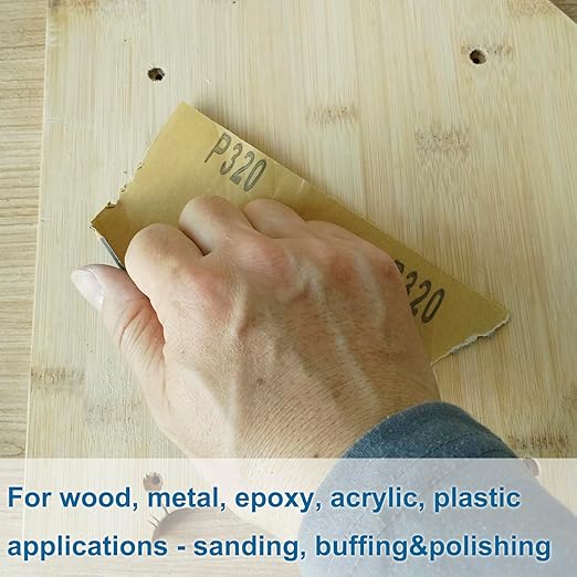 24PCS Sandpaper Variety Pack, Sand Paper Assortment 8 Grits, Premium Wet Dry Sandpaper for Small Projects, Wood Furniture Finishing, Metal Sanding, Automotive Polishing