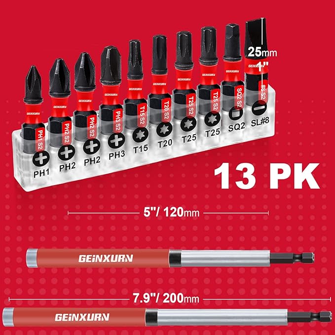 3 PCS Drive Guide with Self Retracting Sleeve(5?? and 10 Pcs Screwdriver Bit, 5Inches Magnetic Drill Bit Tip Holder for Prevent Screws Shaking When Driving
