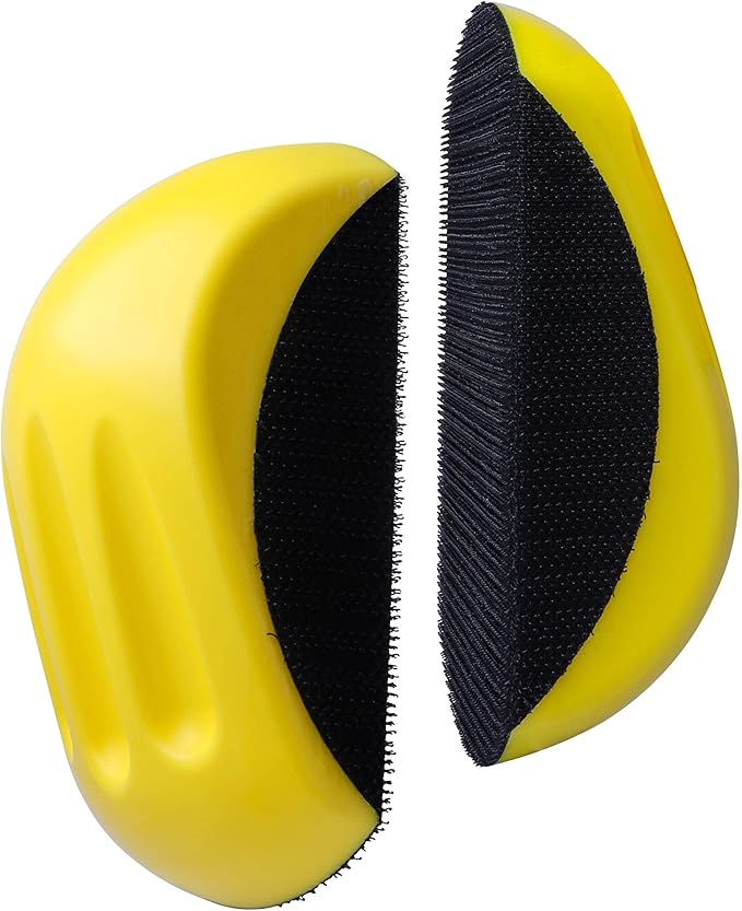 Yakamoz 2Pcs Hand Sanding Blocks, 5 Inch Hook Loop Sanding Block Foam Hand Sander Backing Pads for 5 Inch Hook and Loop Sanding Discs Sandpapers