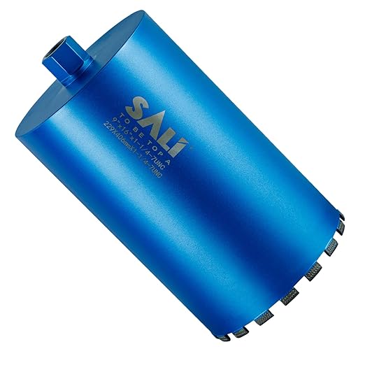 SALI Wet Diamond Core Drill Bits 9"/229mm Diameter, 15"/380mm Drilling Depth Concrete Core Drill Bit, 1-1/4-7" Thread Core Bit Turbo Laser-Welded Segments with Rebar, Brick, Block, Masonry, Stone