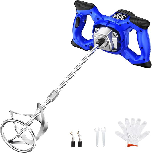 SILVEL Cement Mixer, 2300W Handheld Electric Concrete Mixer, Portable Mortar Mixer with 6 Adjustable Speed, 110V Mud Mixer for Mixing Mud, Cement, Mortar, Paint, Fodder