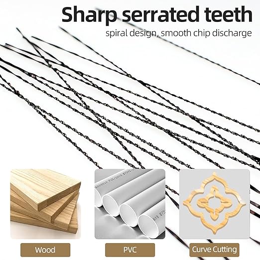 48-Piece Jewelers Saw Blades Assortment Kit(6 Each of #1-8),Coping Saw Spiral Metal Blades,Spiral Scroll Saw Blades Pinless for Metal/Wood/Acrylic Cutting,Coping Saw Blades for Woodworking Oak