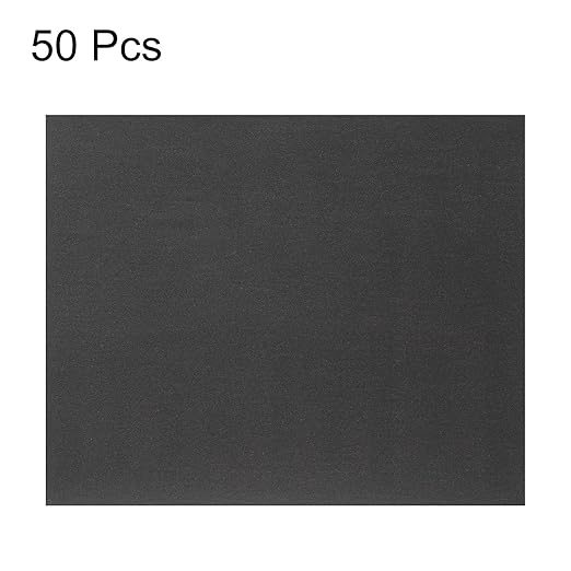 HARFINGTON 50pcs Sandpaper 500 Grit 9 x 11 Inch C-Weight Backing Silicon Carbide Abrasive Wet Dry Sanding Sheets for Wood Finishing, Metal Sanding, Automotive Polishing