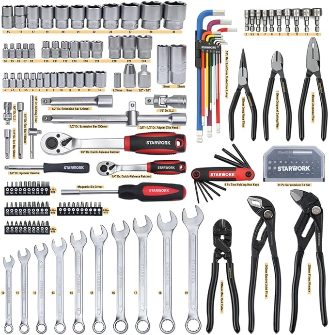 STARWORK TRUE MECHANIC??169-Piece Mechanics Tool Set, Professional, Metric