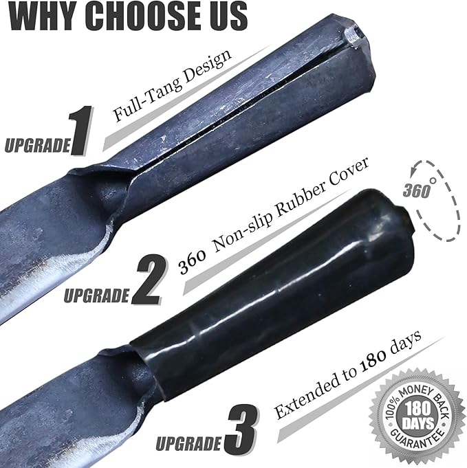Upgrade Tree Draw Knife Draw Shave Knife 10"- Debarking Tool-Full-Tang Wood Scraper for Woodworking Tool Bark Peeling Wood Shaver Tool