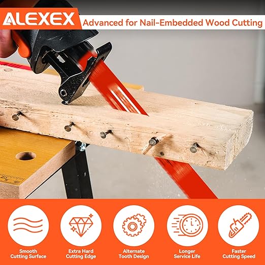 25 Pack 12 Inch 4/6 TPI Reciprocating Saw Blades for Wood and Nail-Embedded Wood Cutting, Bi-Metal Sawzall Blades for Cutting Nail and PVC Pallets etc, for Diablo Sawzall Blades DS1212BW25