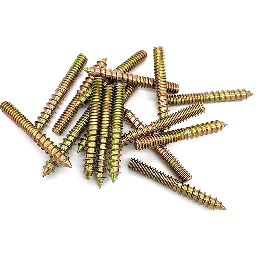 16 Pack 3/16-24x 1-1/2 Inch Hanger Bolts Double Headed Bolts for Furniture Screws 38.1mm Length