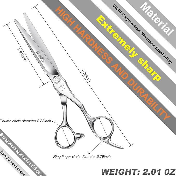 High-end Professional Extremely Very Sharp Barber Hair Cutting Scissors Hairdresser Shears For Hair 6 Inch Haircut Scissor Made Of Stainless Steel For Hairdressing Salon and Home Use