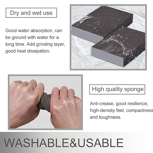 12Pcs Sanding Sponge 220 Grit Fine Sanding Blocks for Drywall Metal Wood Washable and Reusable