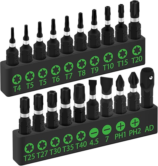 SWANLAKE 20PCS Tamper Resistant Star Bit Set,Torx Bit Set, Impact Grade Security Torx Bits Set,1/4-inch Hex Shank, S2 Alloy Steel, T4-T40