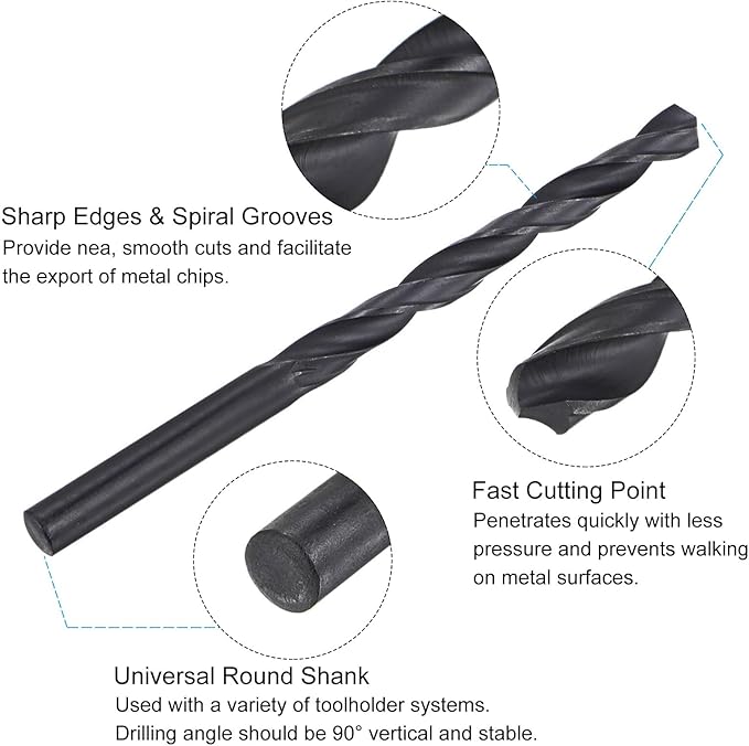 uxcell Metric Tap and Drill Bit Set, M8 x 1.5 Thread Tap & 6.5mm Black Oxide Twist Drill Bit, Straight Flute Tap Tapping Threading Repair Tool Kit