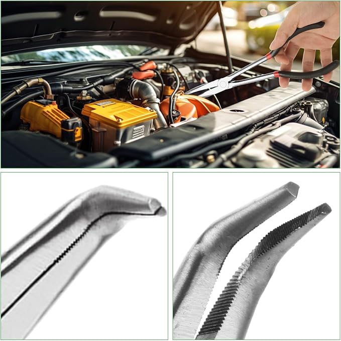 RHBLME 5 Pack Needle Nose Pliers Set, 11 Inch Long Needle Nose Pliers Set, 11" Long Reach Straight Pliers, 45/90 Degree Bent Nose Pliers,Diagonal Pliers and O-shape Tip Craft Repairing Tool