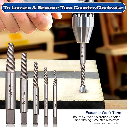 Toolwiz Easy Out Screw Extractor Set ??14PCS Broken Bolt Extractor Kit with HSS Left Handed Drill Bits for Removing Stripped Screws, Broken Bolts, Damaged Nuts Easy Out Set with Canvas Bag