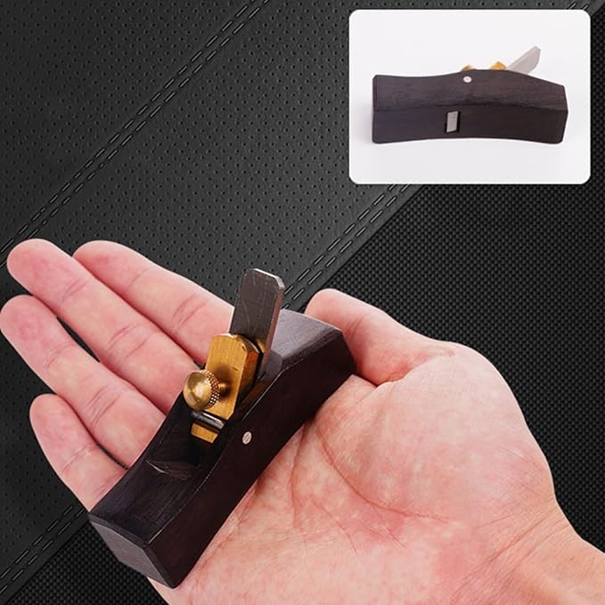 Mini Planer Ebony Hand Plane Tool With Polished Steel Blade For Burr-Free Wood-Finishing And DIY Carpentry, 8X2x2.2 Cm(bottomed)