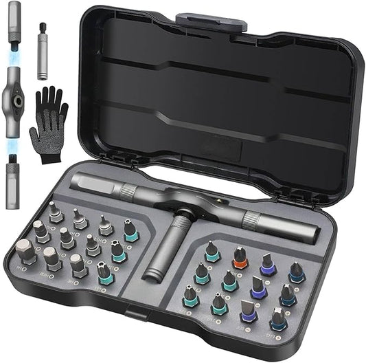 24 in 1 Magnetic Screwdriver Set, HYLEBOR Screwdriver Set with Detachable Handle, Mini Repair Tool Kit, Multipurpose DIY Precision Ratcheting Tool Set for Professional Work and Maintenance